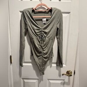 ASTR the label Green Ruched Women's bodysuit ins size medium